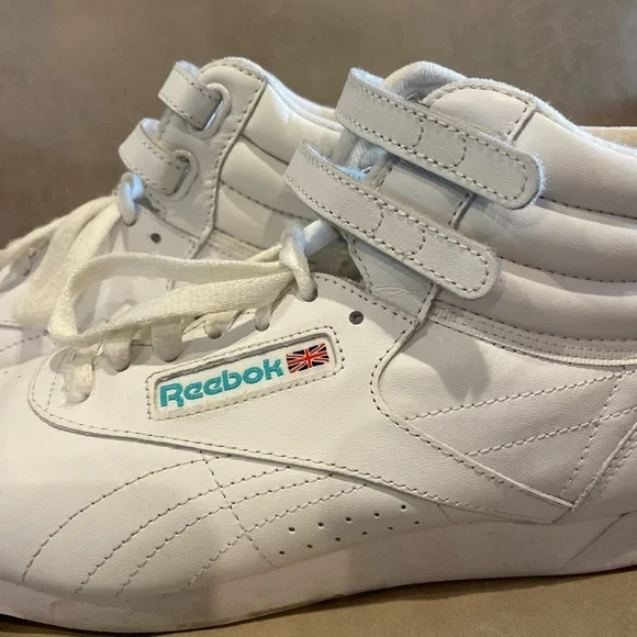 Reebok Lifestyle White Sneakers Freestyle Hi High Top stranger things - Picture 2 of 9